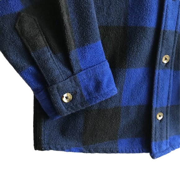 jumping beans Blue Plaid Button down Shirt Fleece - Picture 4 of 10